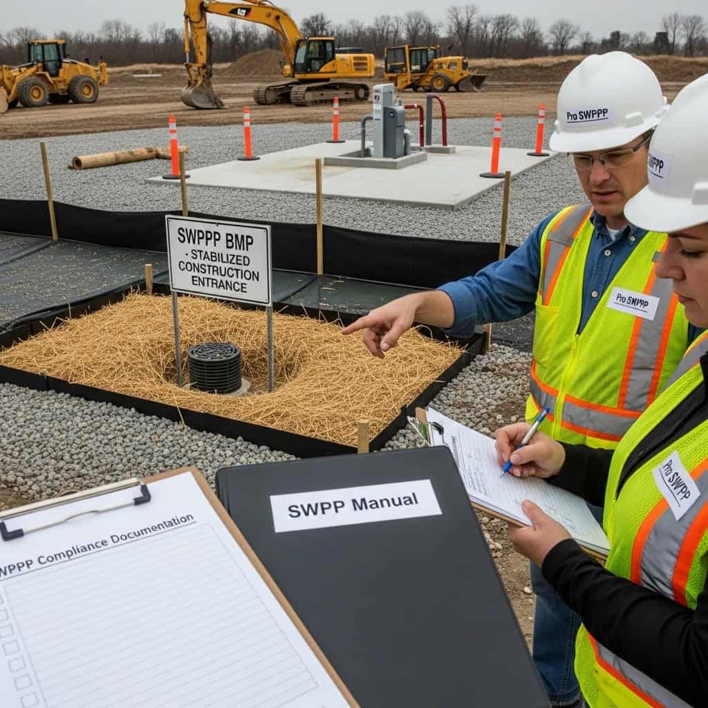 construction crew working on a SWPPP, Stormwater Pollution Prevention Requirements In Oklahoma